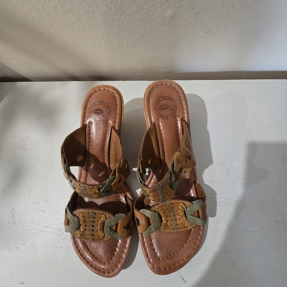Nurture  Brown and Tan Leather Sandals